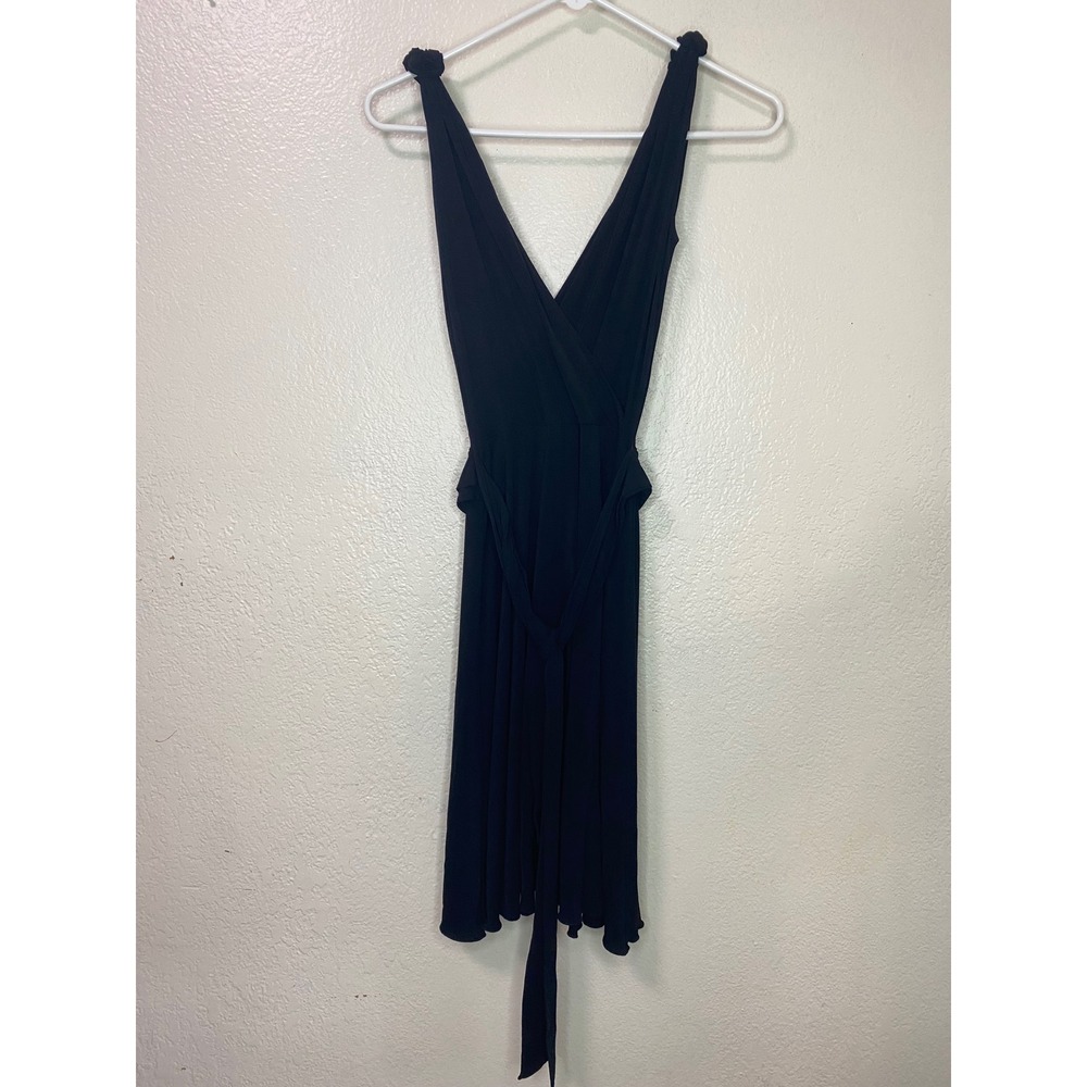 Moschino Cheap and Chic Black Wrap Dress Knotted Shoulder Italy Size 6 - Picture 3 of 9